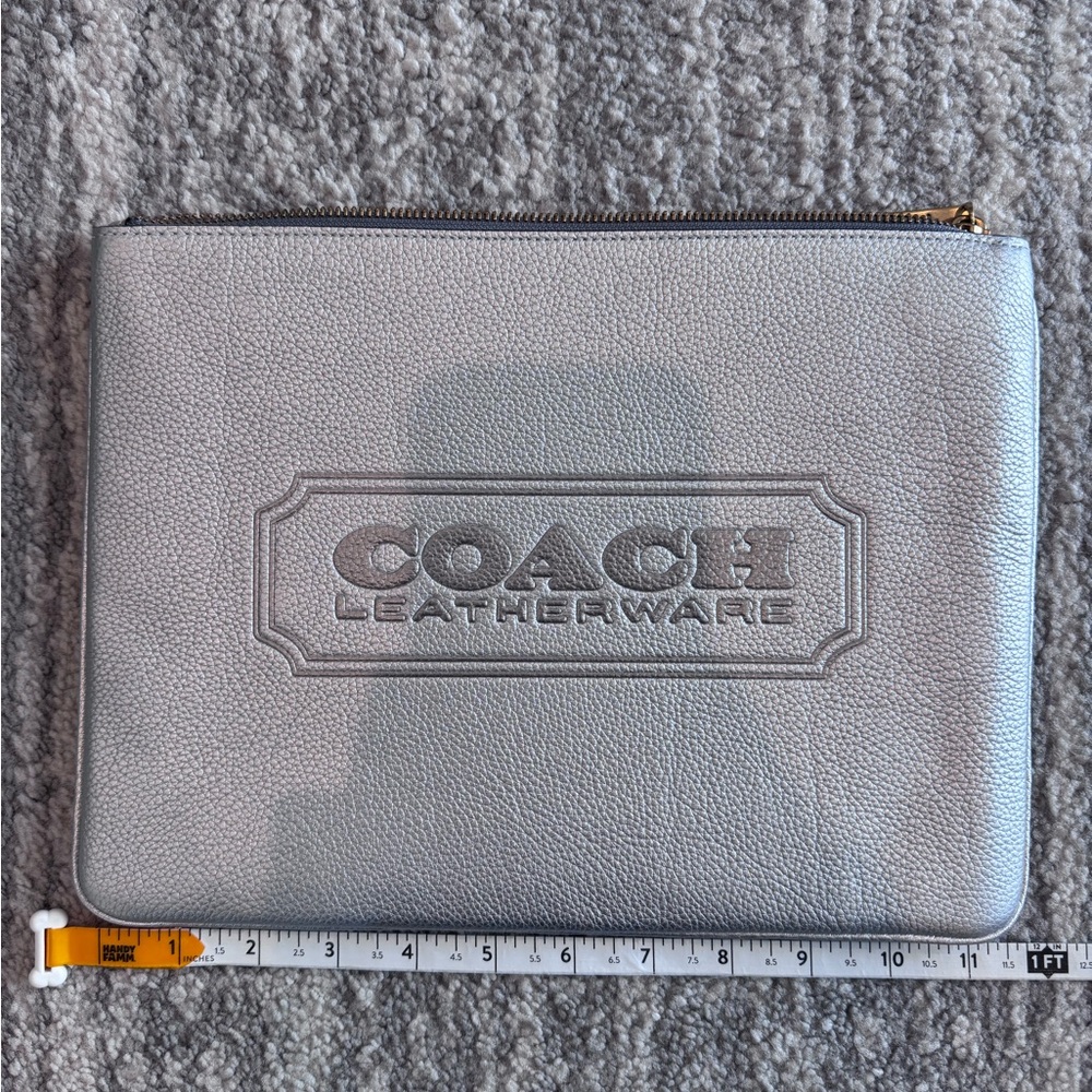 Coach Silver Leather Bag